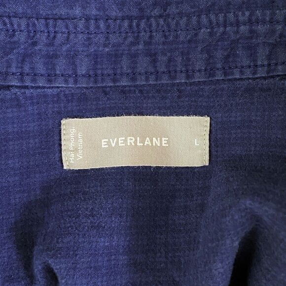 Everlane The Cotton Tourist Shirt Size L Blue Button-up Oversized Half Sleeves - Picture 5 of 6